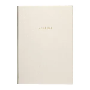 A5 Lined Hardcover Journal | White Saffiano