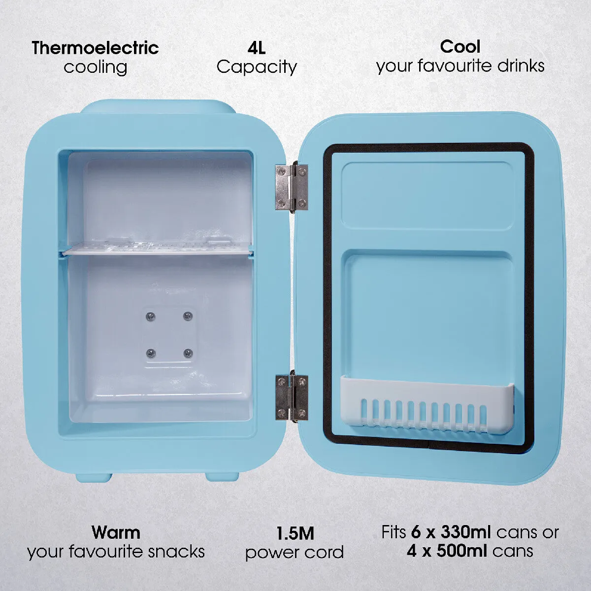 Abode A4CLR201BL, Retro 4L Cooler in Blue