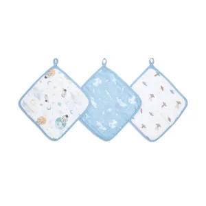 aden   anais Essentials Muslin Washcloths - Space Explorers - 3 Pack