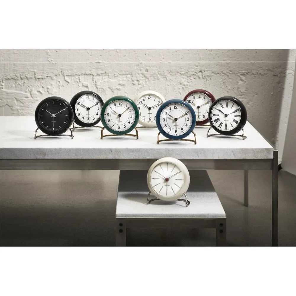 Arne Jacobsen Station Table Clock With Alarm, Green