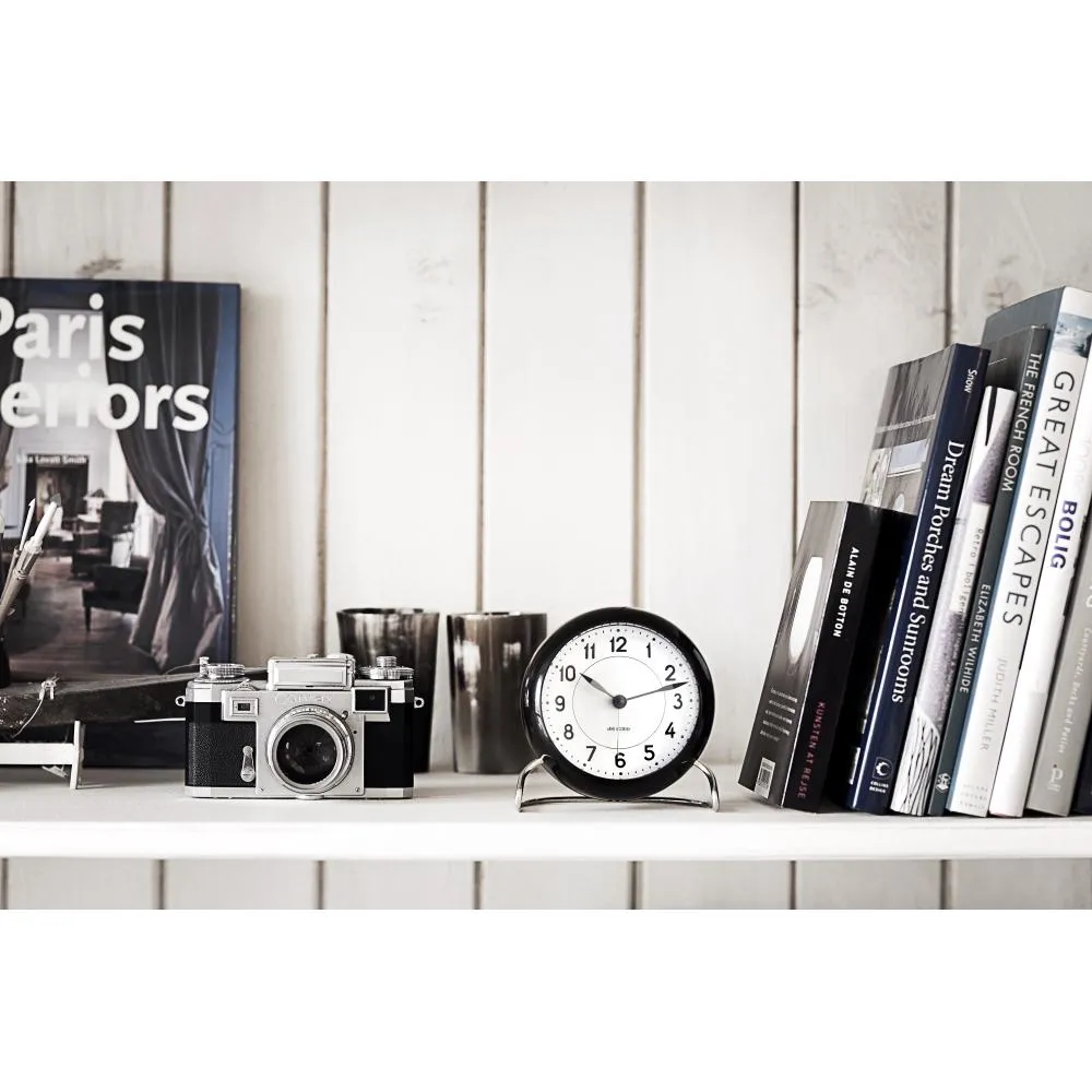 Arne Jacobsen Station Table Clock With Alarm, Green