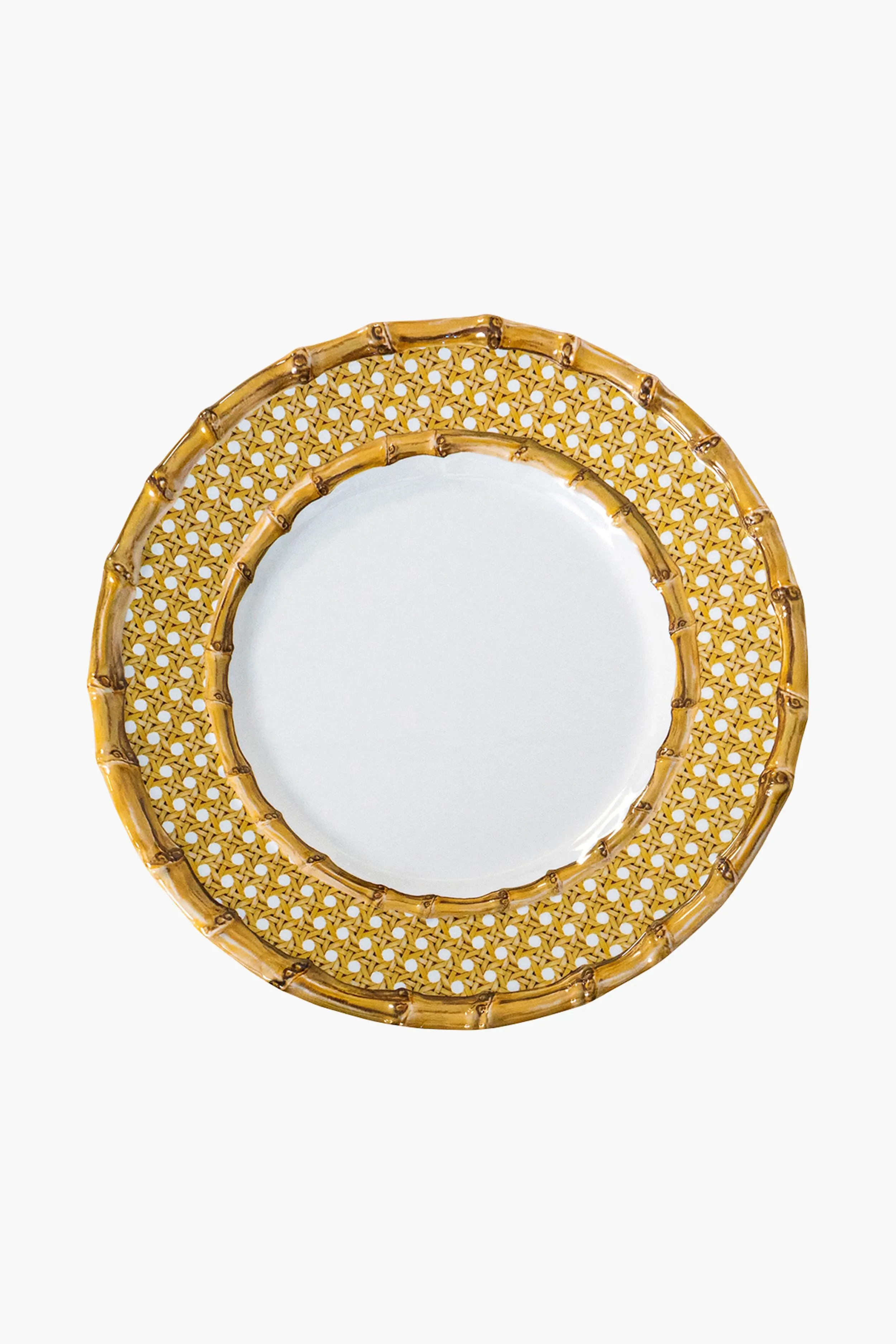 Bamboo Caning Melamine Dinner Plate