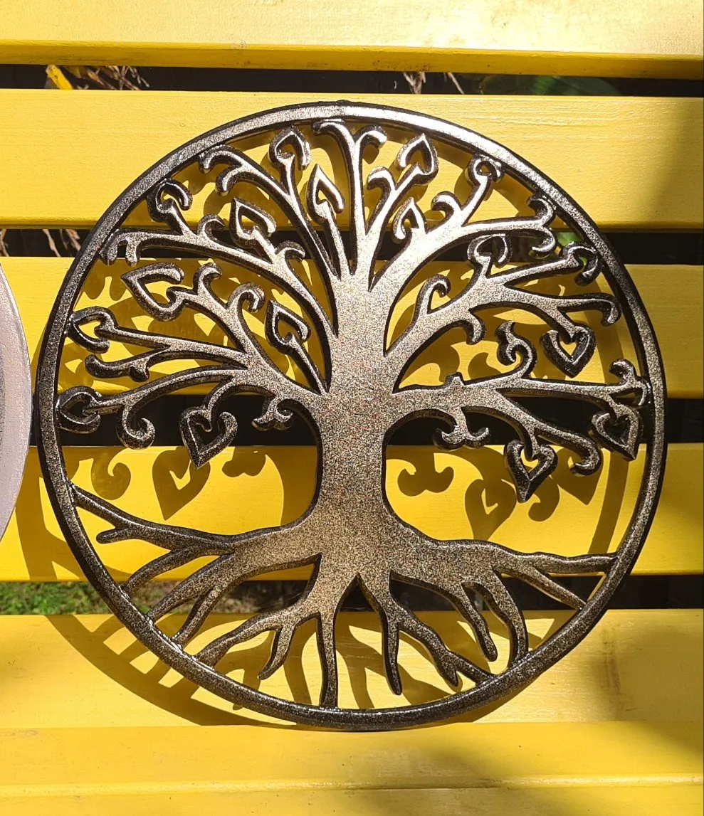 BLACK/GOLD CARVED TREE OF LIFE WALL ART