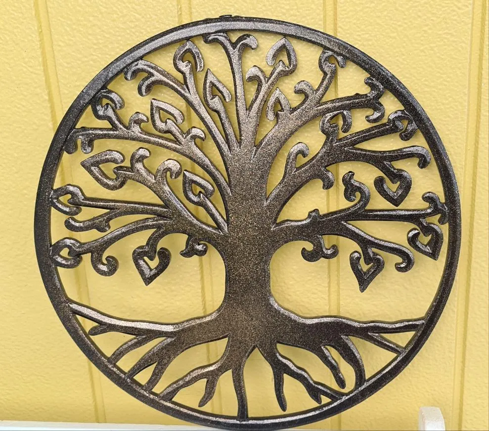 BLACK/GOLD CARVED TREE OF LIFE WALL ART