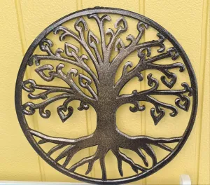 BLACK/GOLD CARVED TREE OF LIFE WALL ART