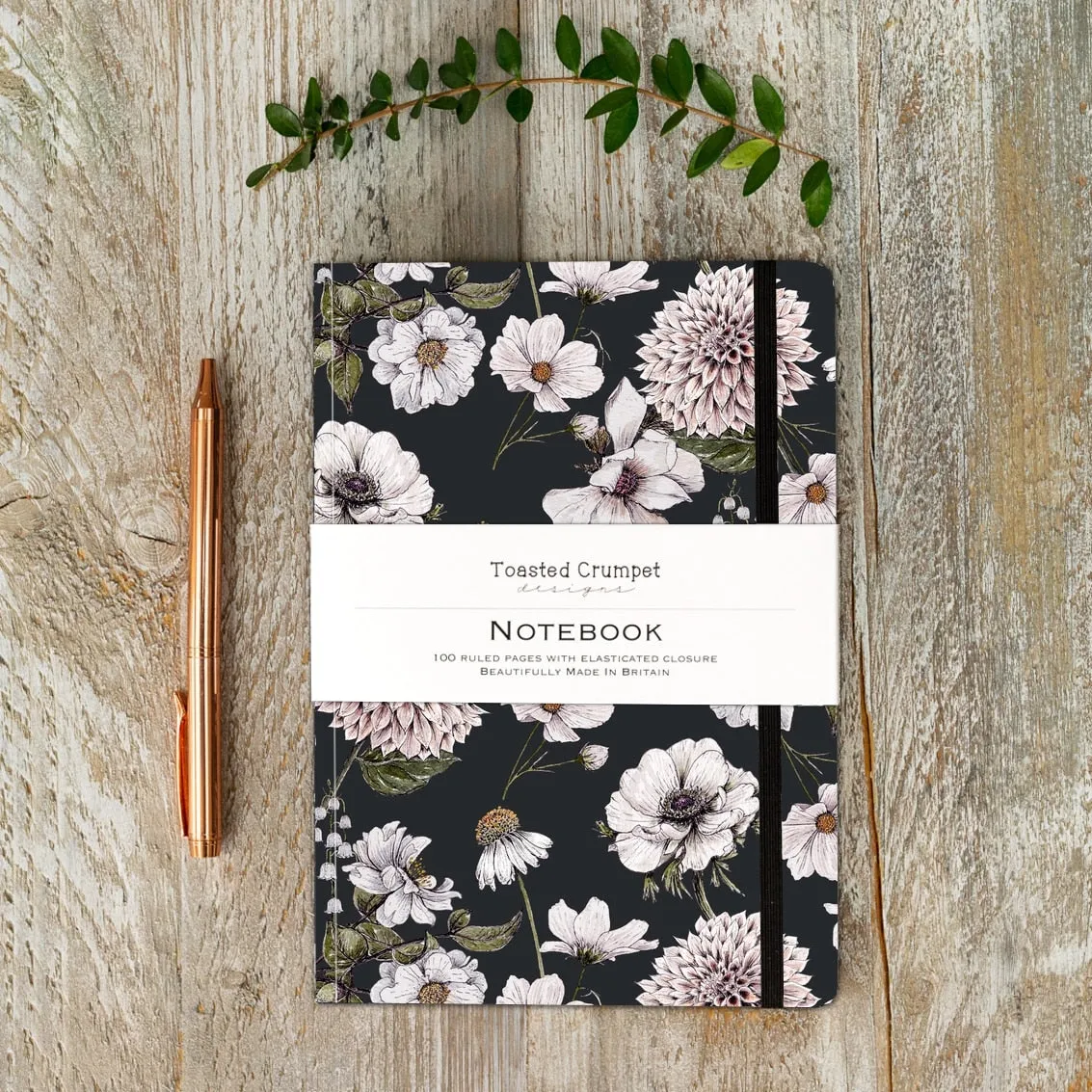 Blanc Floral A5 Lined Notebook | Cocoa
