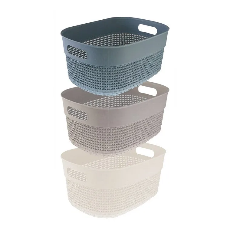 Box Sweden Boston Basket, Medium, 3 Asstd Colours