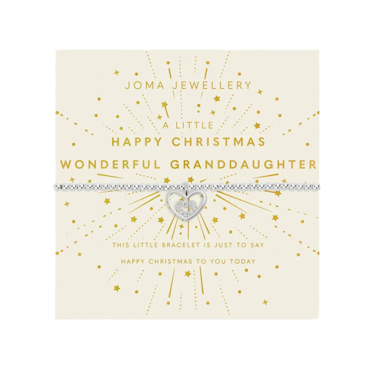 Children's Christmas A Little 'Happy Christmas Wonderful Granddaughter' Bracelet | Silver Plated