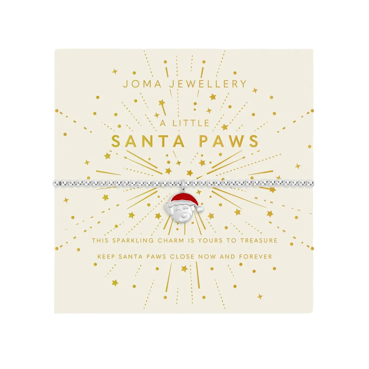 Children's Christmas A Little 'Santa Paws' Bracelet | Silver Plated