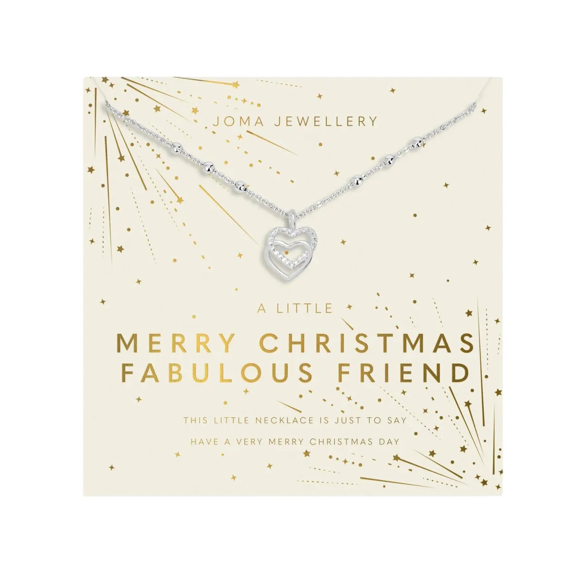 Christmas A Little 'Merry Christmas Fabulous Friend' Necklace | Silver Plated