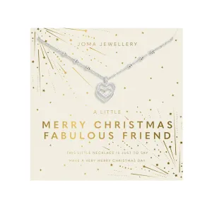 Christmas A Little 'Merry Christmas Fabulous Friend' Necklace | Silver Plated
