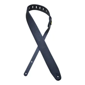 Colonial Leather - Upholstery Backed 2.5 Leather Guitar Strap - Black & Black