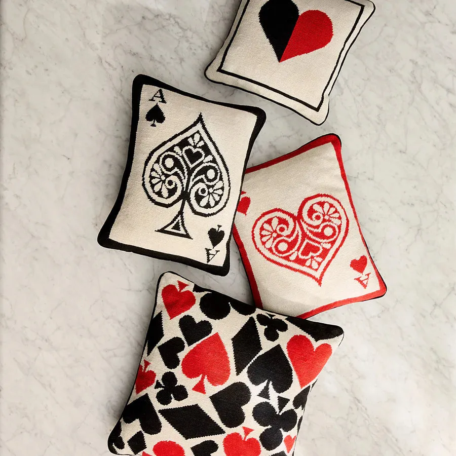 Dealer's Choice 'Ace of Spades' Needlepoint Cushion | 30x40cm