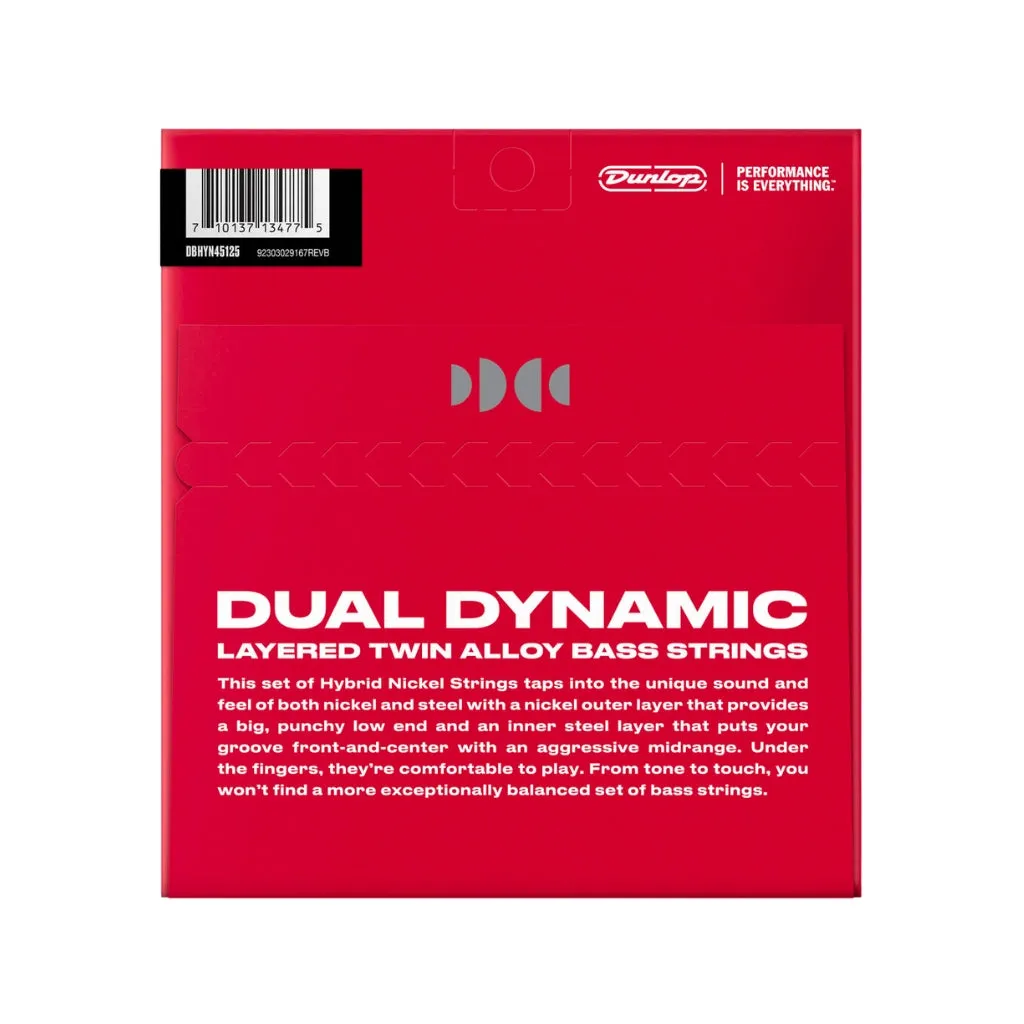 Dunlop Hybrid Nickel Over Stainless Steel Bass Strings 5 string 45-125