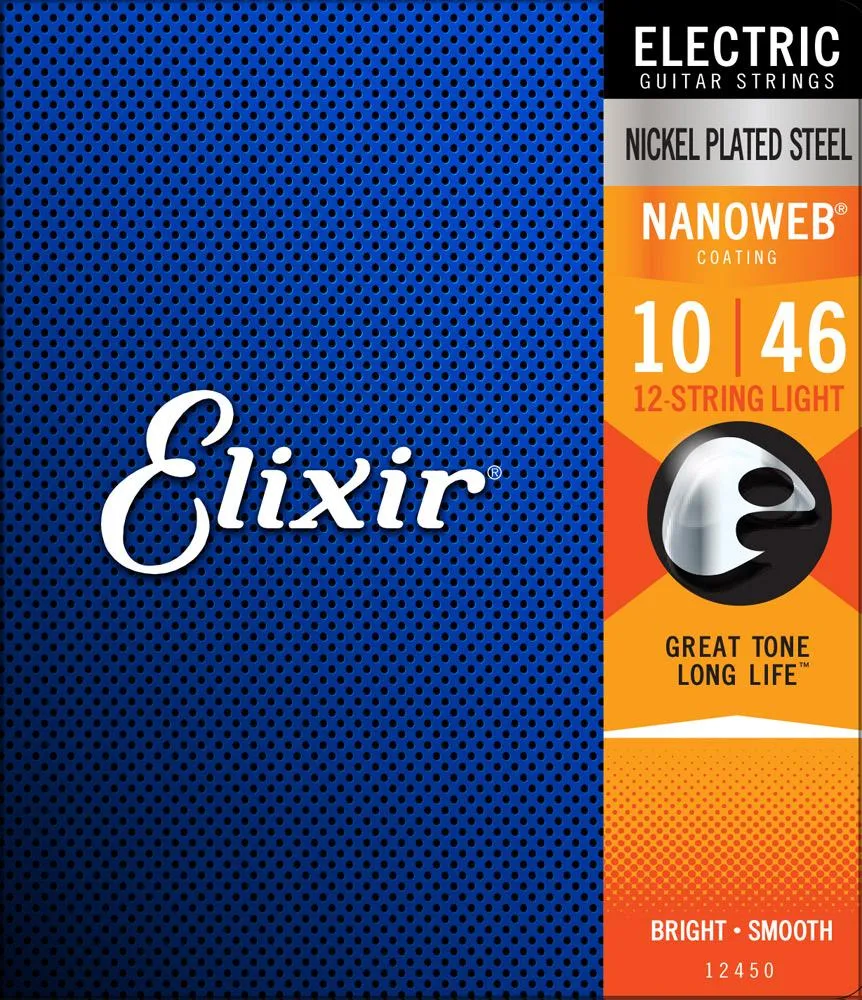 Elixir 12450 - Nanoweb 12 String 10-46 Light Electric Guitar Strings