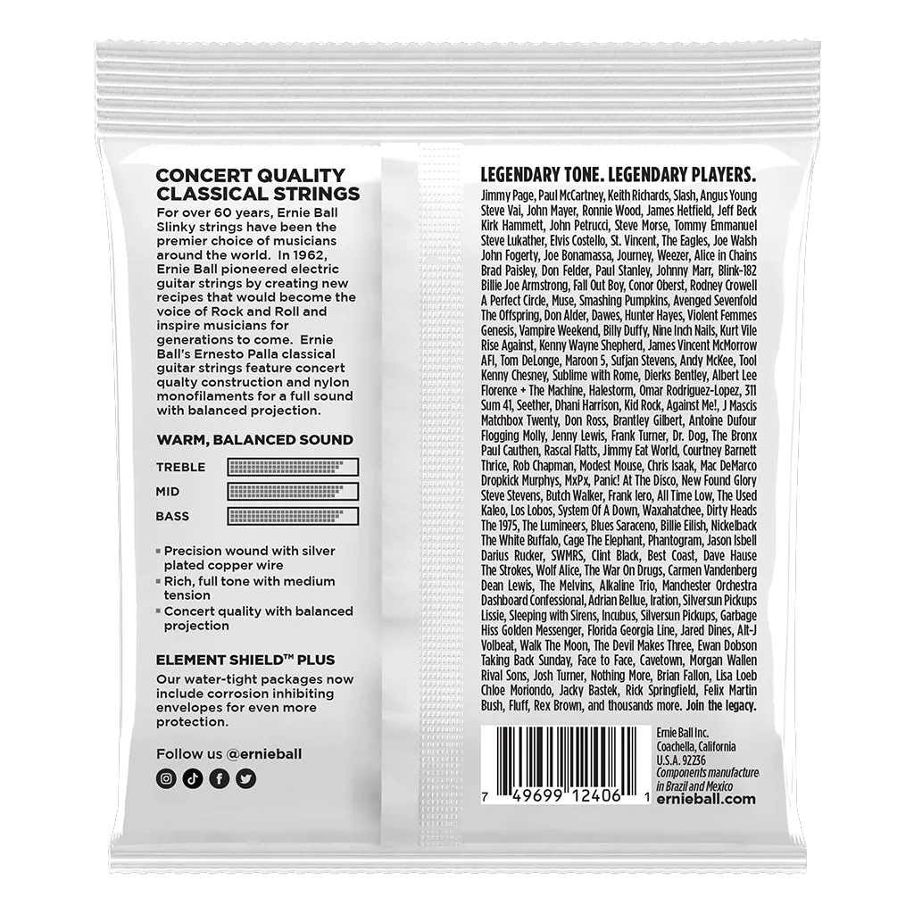 Ernie Ball Ernesto Palla Black and Silver Nylon Classical Guitar String