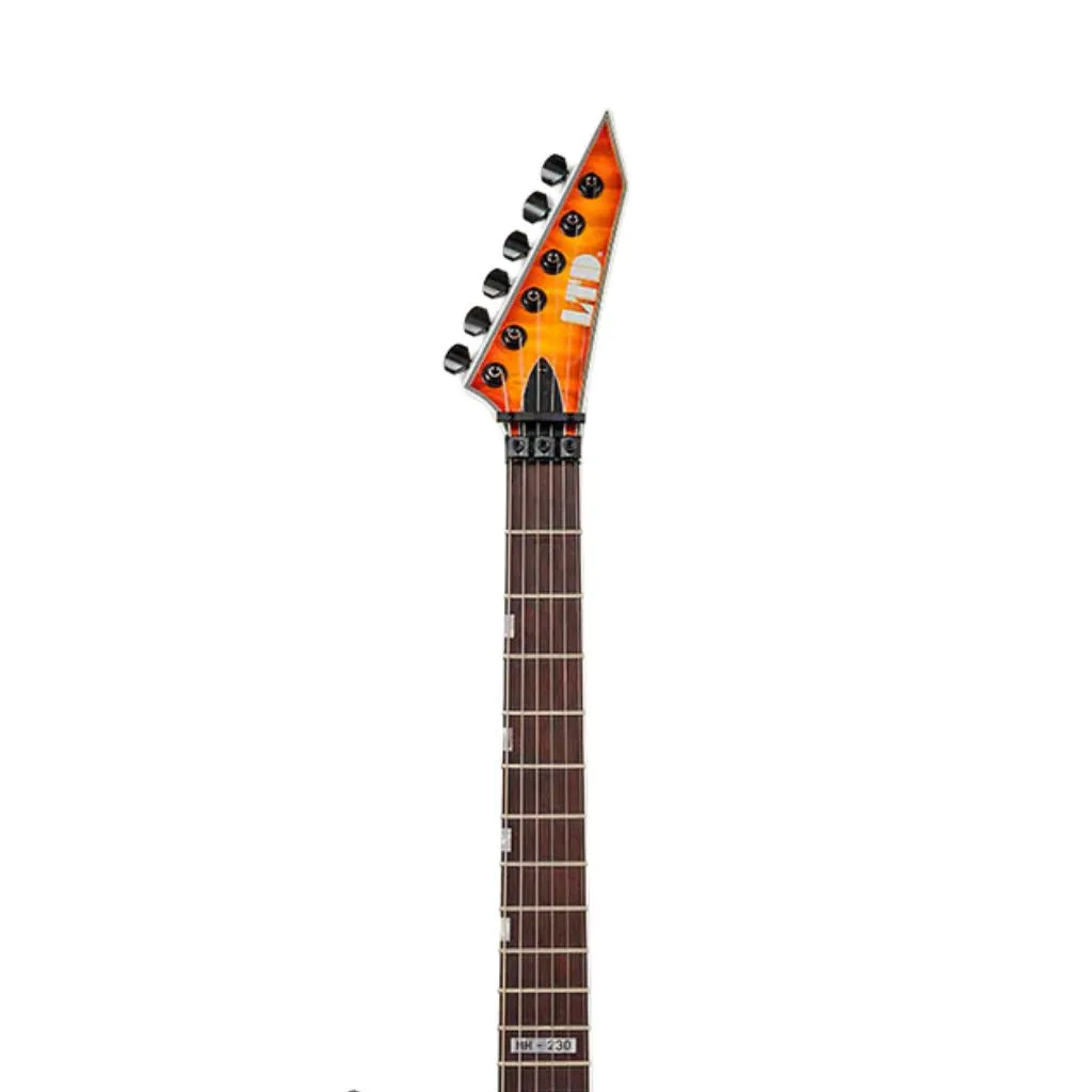 ESP LTD MH-230 QM FR Electric Guitar - Quilted Maple Amber Sunburst w/ Floyd Rose - LMH-230QMASB