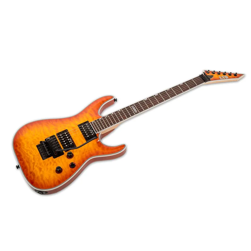 ESP LTD MH-230 QM FR Electric Guitar - Quilted Maple Amber Sunburst w/ Floyd Rose - LMH-230QMASB