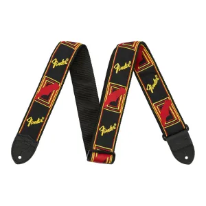 Fender - 2" Monogrammed Strap - Black/Yellow/Red