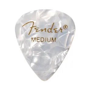 Fender Premium Celluloid 351 Shape Picks Medium White Moto 12 Pack