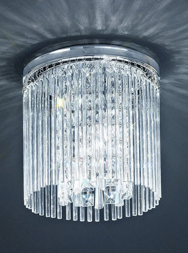 Franklite CF5726 250mm Flush Light IP44 Crystal