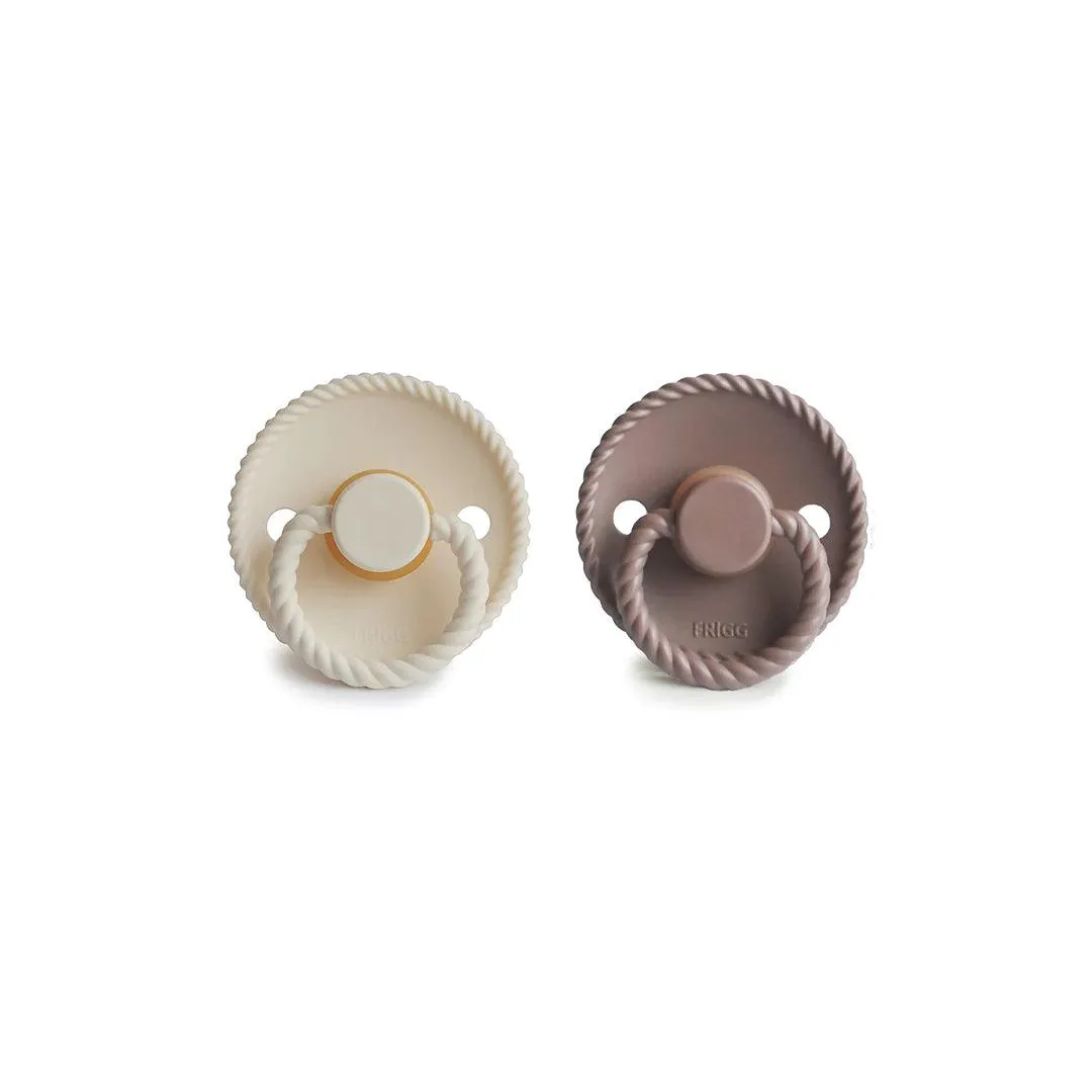 FRIGG Rope Latex Pacifier - 2 Pack - Cream - Sepia