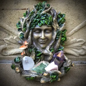 Green Goddess / Green Woman Wall Hanging Shelf