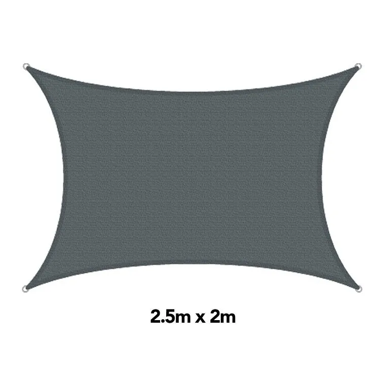 H&G Shade Sail Rectangle Silver, 2.5x2m