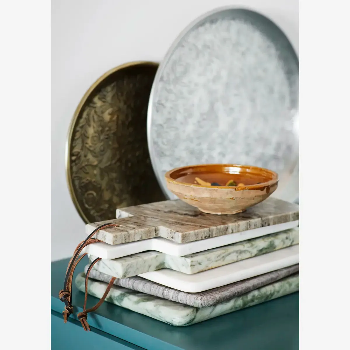 Hand Hammered Aluminium Tray - Silver Large
