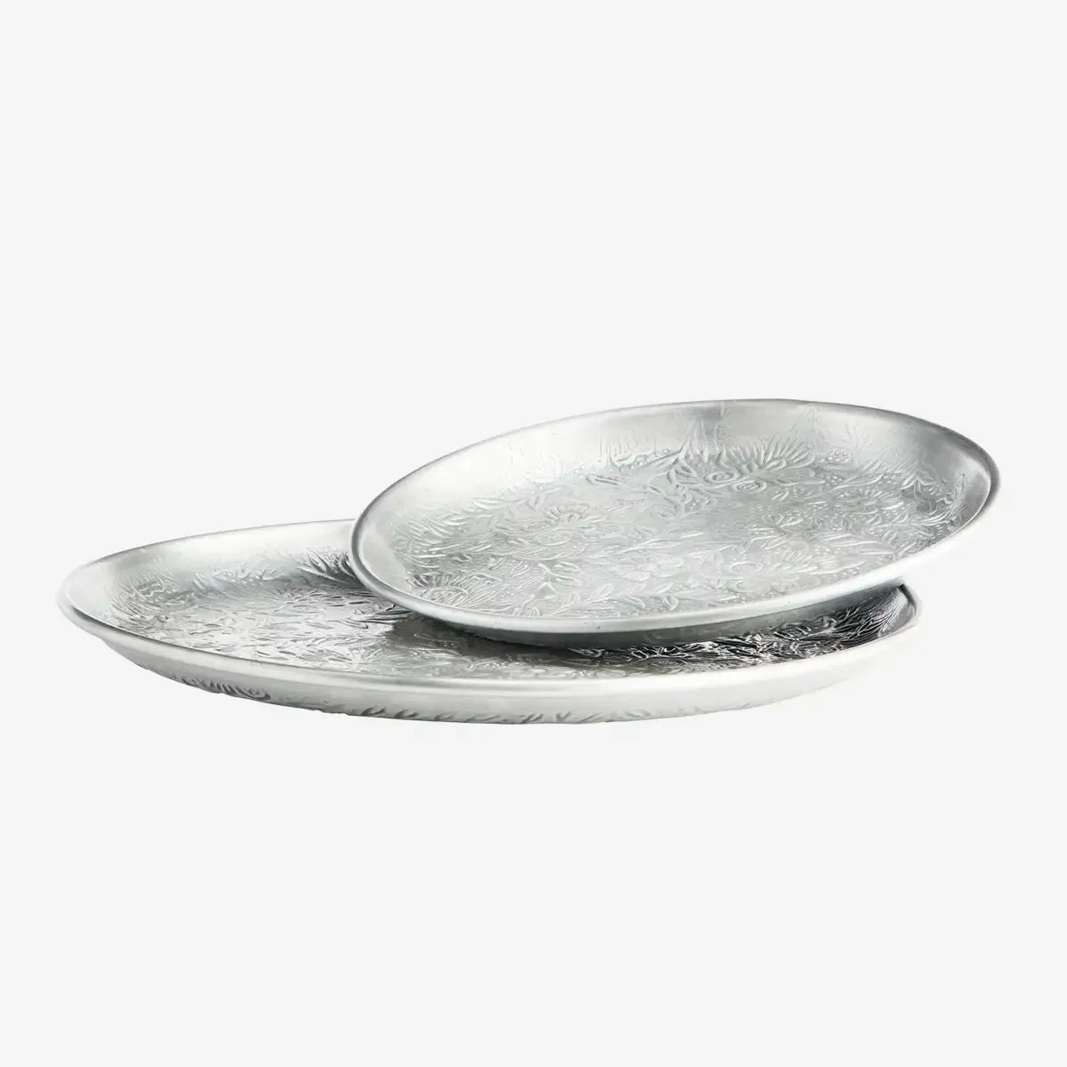Hand Hammered Aluminium Tray - Silver Large