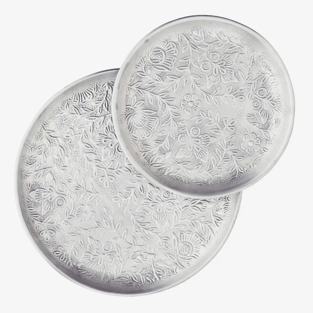 Hand Hammered Aluminium Tray - Silver Large