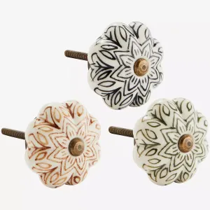 Hand Painted Stoneware Doorknob