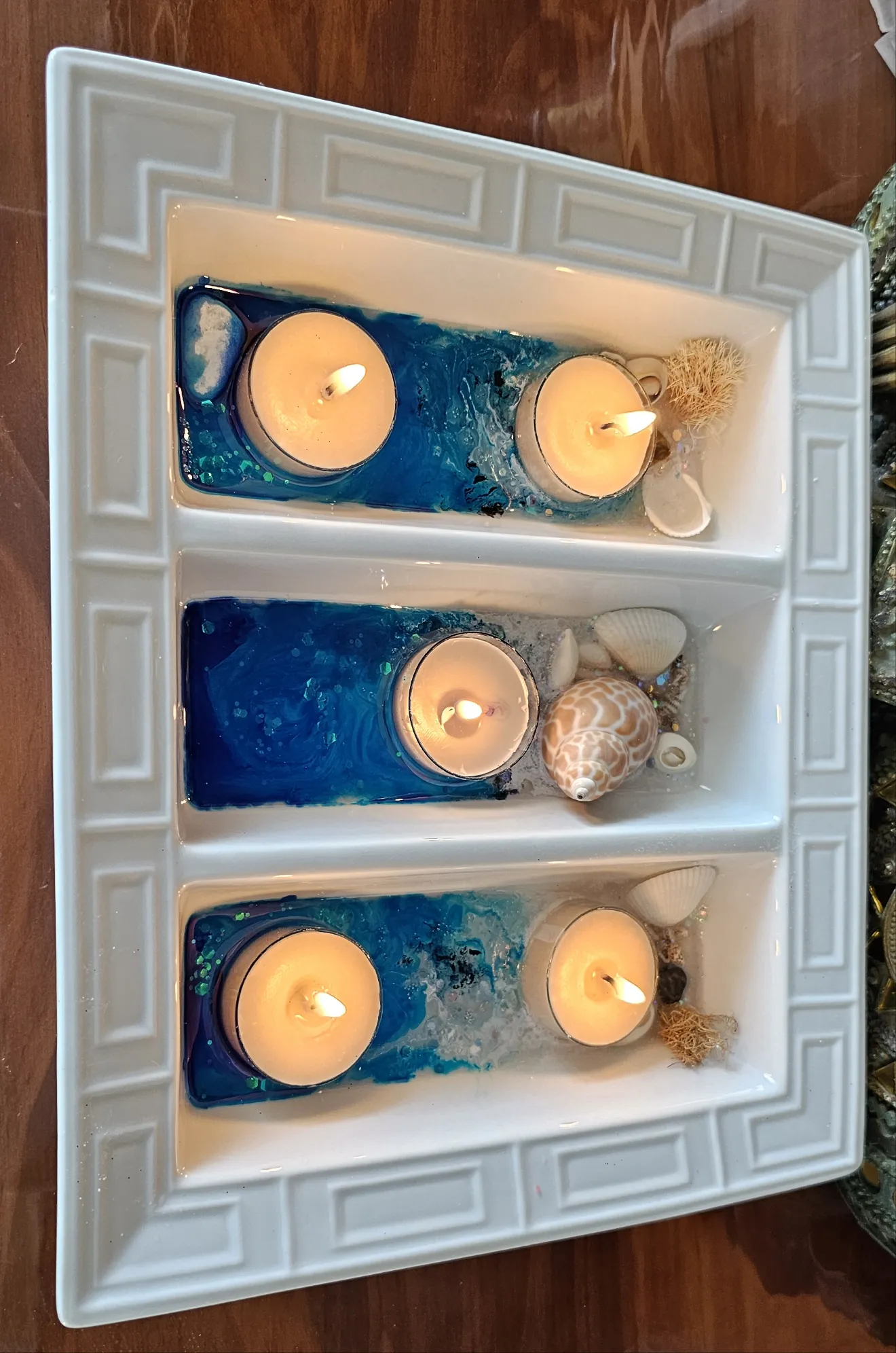 HANDMADE BEACHY CANDLE HOLDER