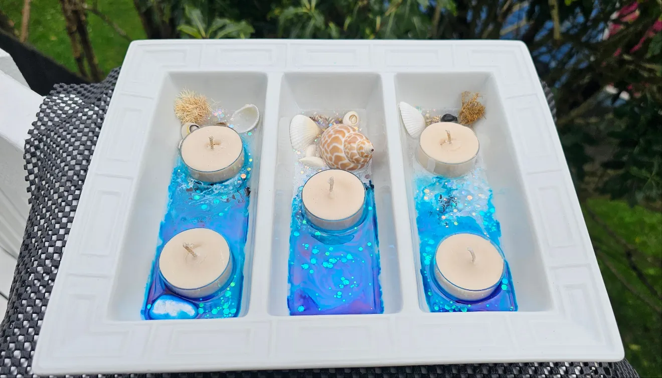 HANDMADE BEACHY CANDLE HOLDER