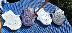 HANDMADE HAMSA INCENSE HOLDERS