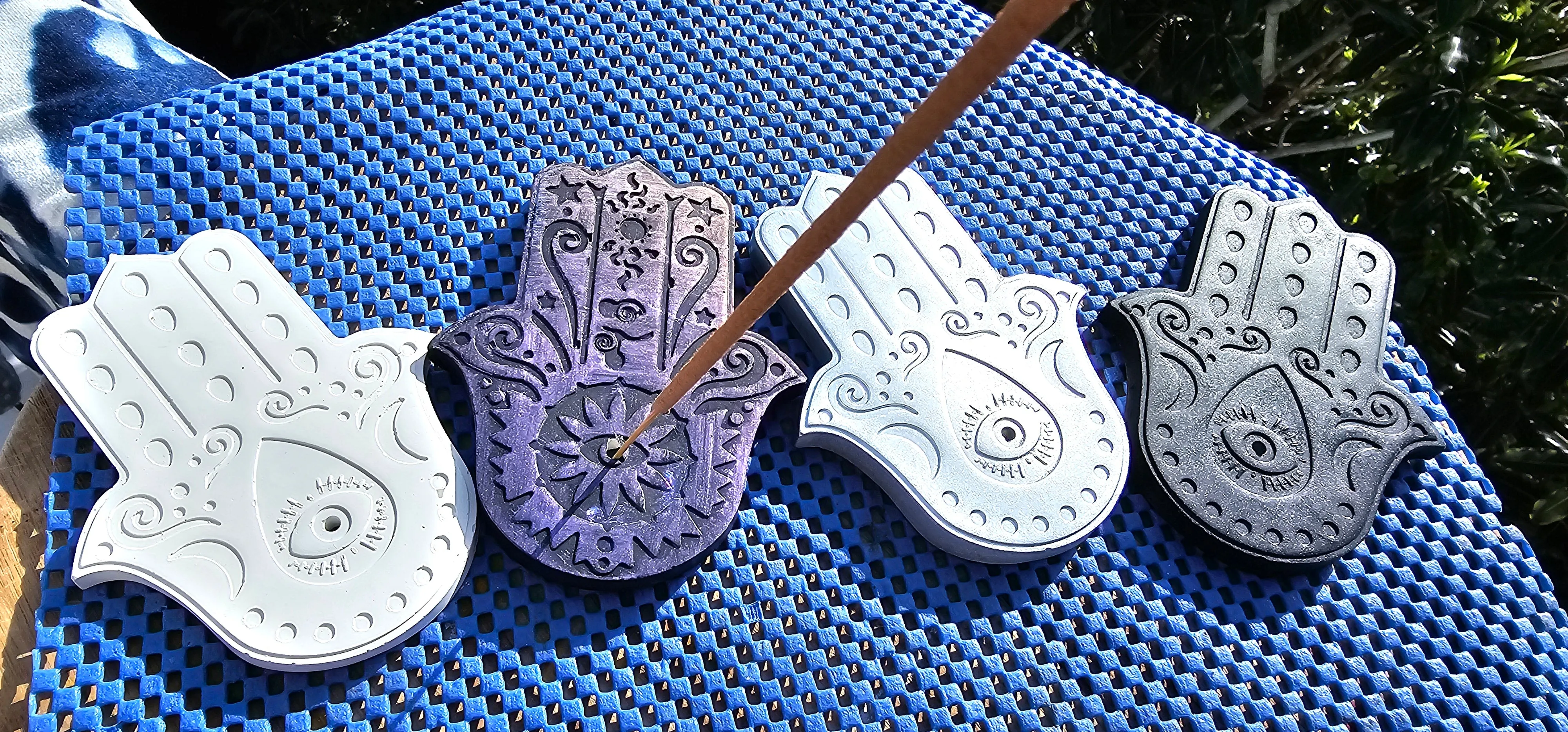 HANDMADE HAMSA INCENSE HOLDERS