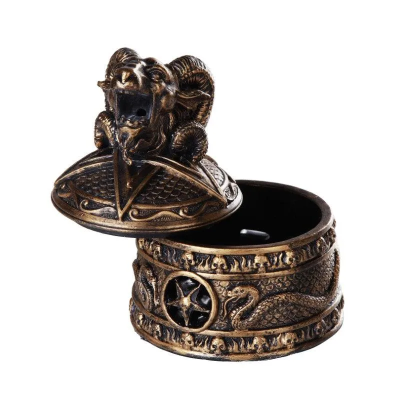 Infernal Baphomet Demonic Cone Incense Burner | Satanic Altar Decor for Occult Rituals