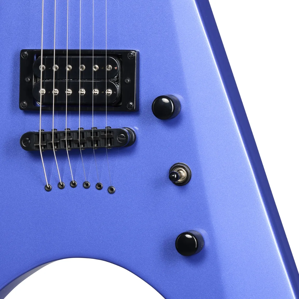Kramer Nite-V String Through Electric Guitar - Royal Blue Metallic