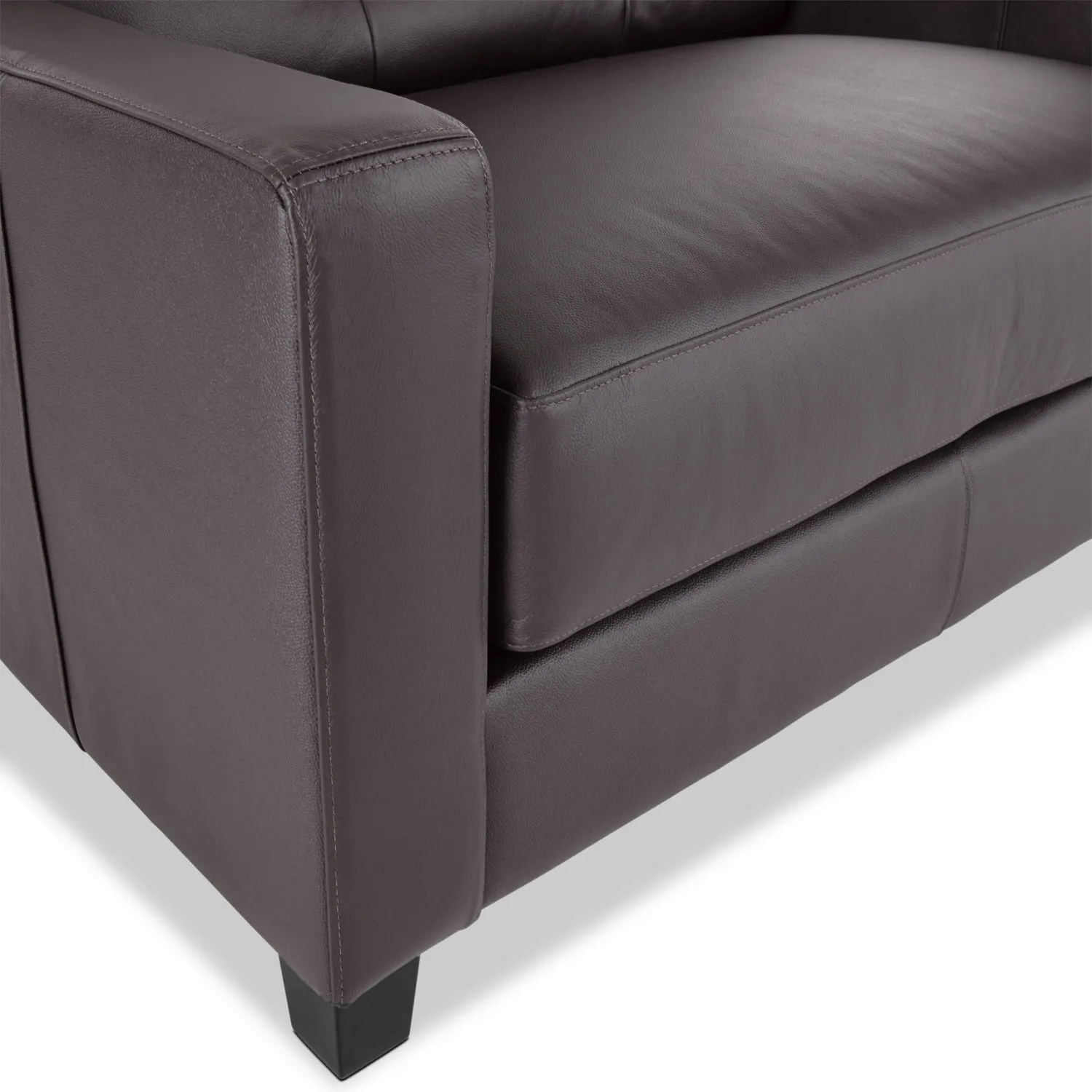 Kylie Leather Sofa and Chair and a Half Set - Coffee