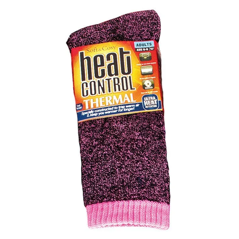 Ladies Crew Heat Control Socks, Pink