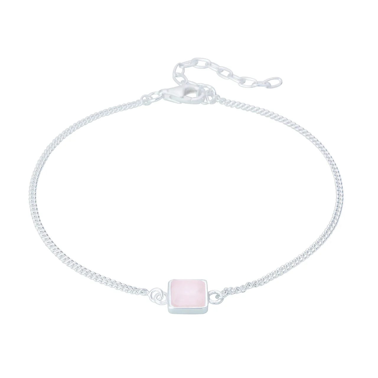 Liga Square Rose Quartz Bracelet | Sterling Silver