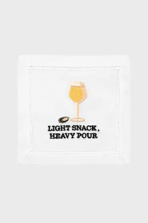 Light Snack, Heavy Pour Cocktail Napkins (Set of 4)