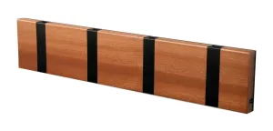 Loca Knax Horizontal Coat Rack 4 Hooks, Mahogany/Black