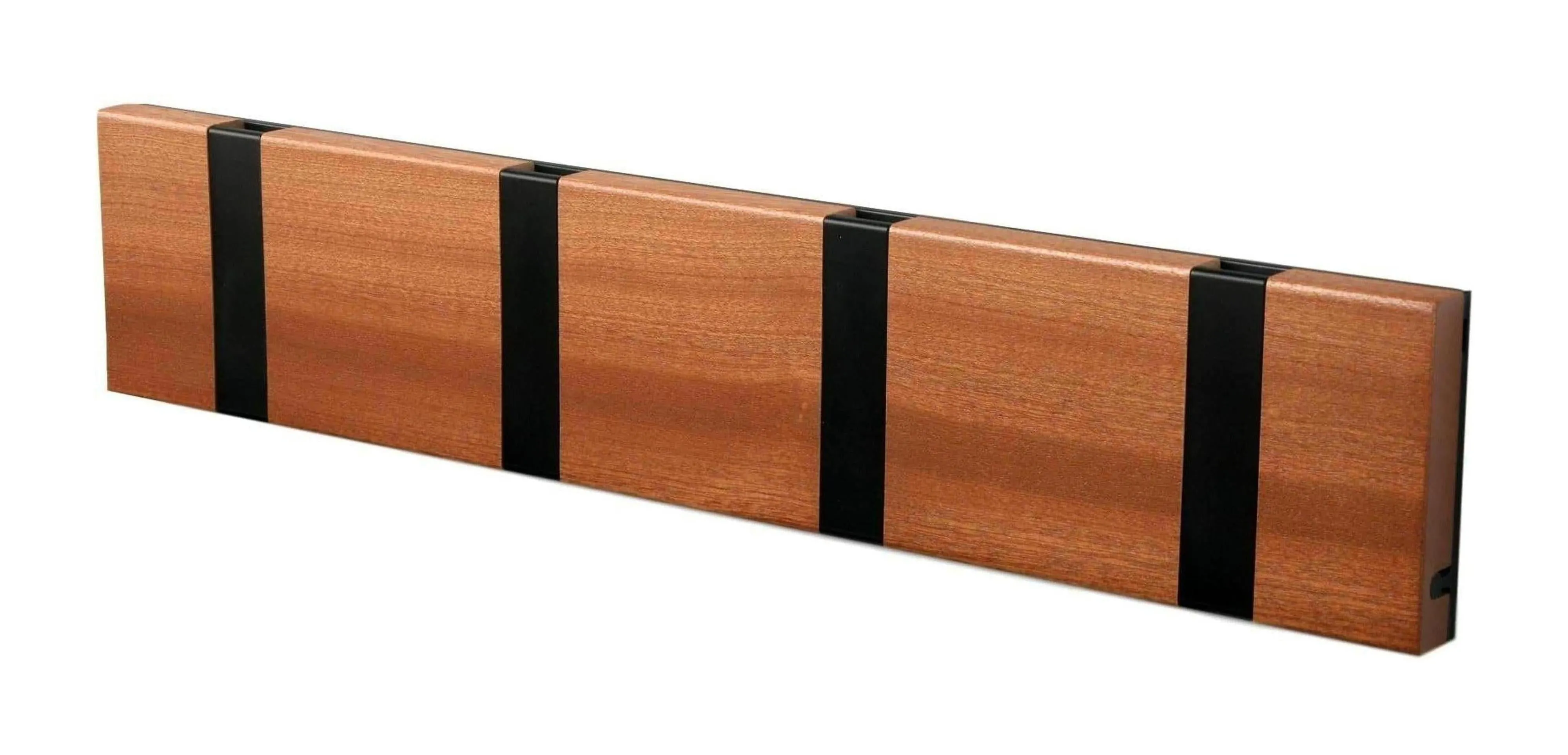 Loca Knax Horizontal Coat Rack 4 Hooks, Mahogany/Black