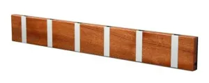 Loca Knax Horizontal Coat Rack 6 Hooks, Mahogany Oiled/Grey