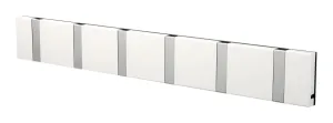 Loca Knax Horizontal Coat Rack 6 Hooks, White/Grey