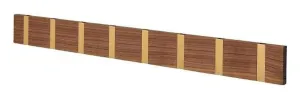 Loca Knax Horizontal Coat Rack 8 Hooks, Walnut/Brass