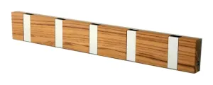 Loca Knax Lite Horizontal Coat Rack 5 Hooks, Teak Untreated/Grey