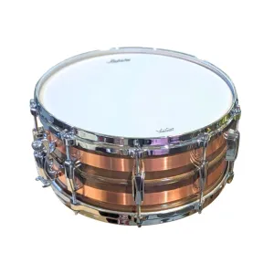 Ludwig LC663S Copperphonic Raw Copper Striped 14X6.5 Snare Drum