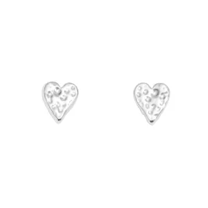 Lumia Hammered Heart Earrings | Silver Plated